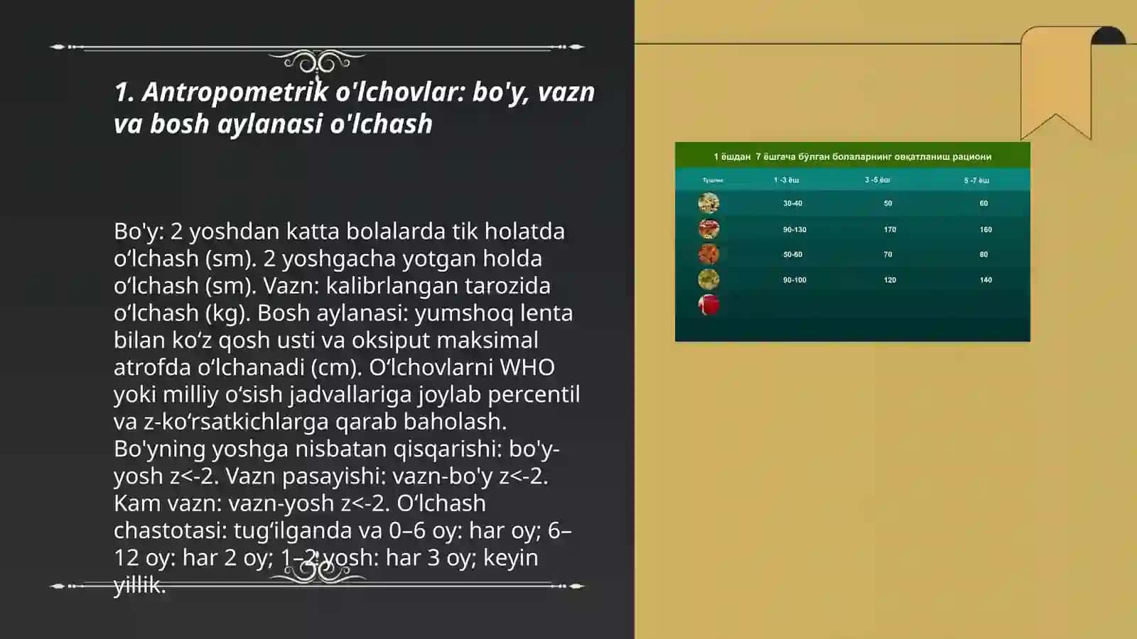 Bolalarda o'sish va rivojlanishni baholash usullari 3