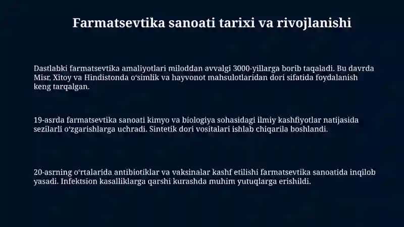 Farmasevtika sanoatining rivojlanishi 3