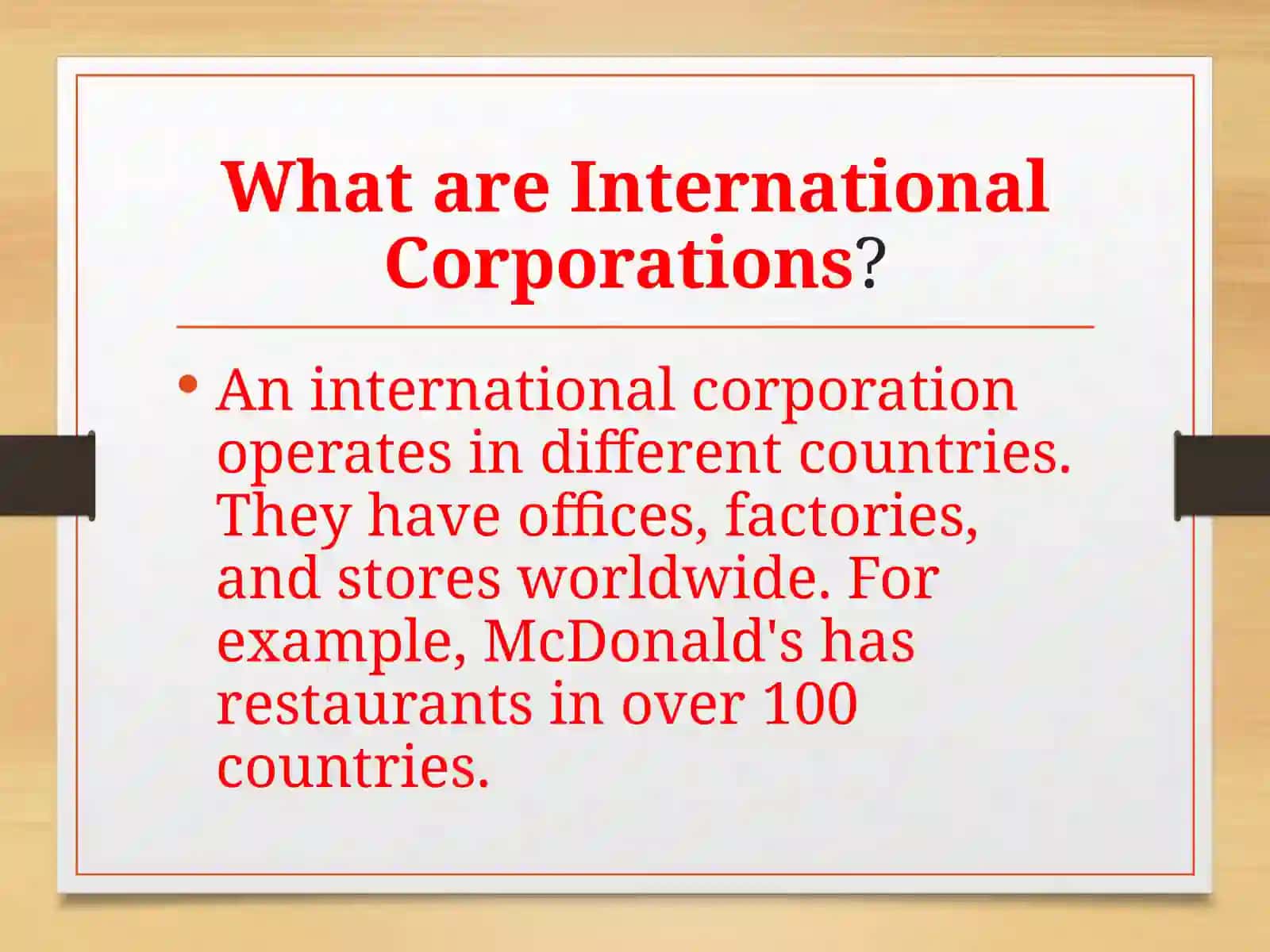 International Corporations in Financial Relations 3