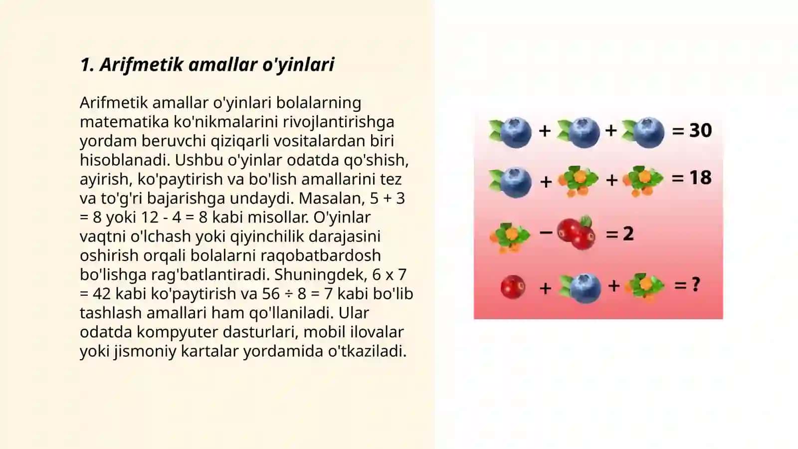 Matematik òyinlar 3