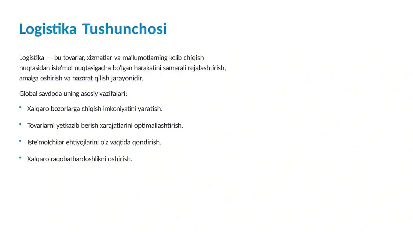 Globalsavdoda logistikaning ro'li 3