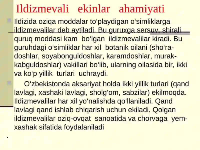 Ildizmevalilar ahamiyati 3