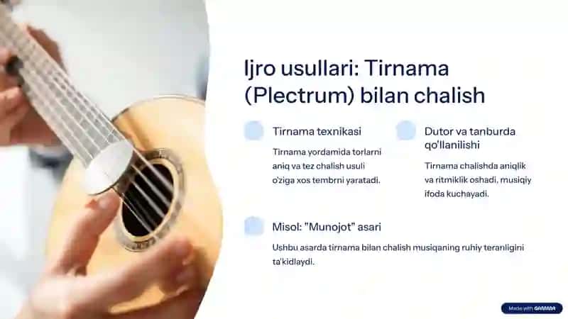 Torli cholg'ularida ijro usullari va asar ijrosida qo'llash 3