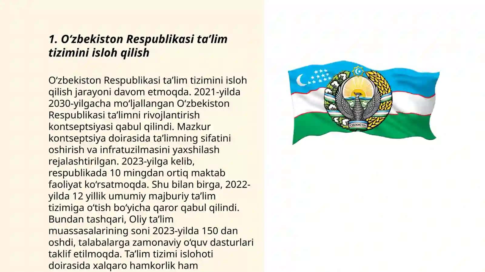 Oʻzbekiston Respublikasi ta’lim tizimi 3
