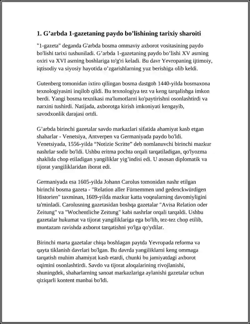 G’ARBDA 1-GAZETANING PAYDO BO’LISHI 3