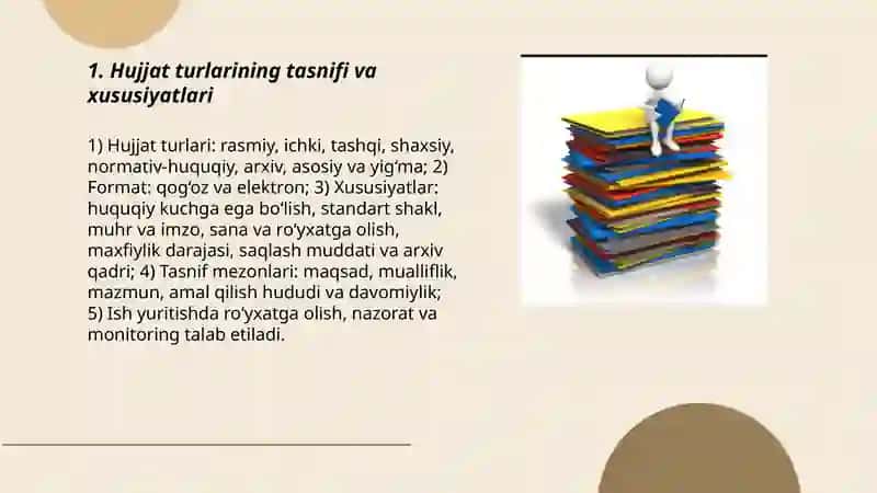 Hujjat turlari va ish yuritish asoslari 3