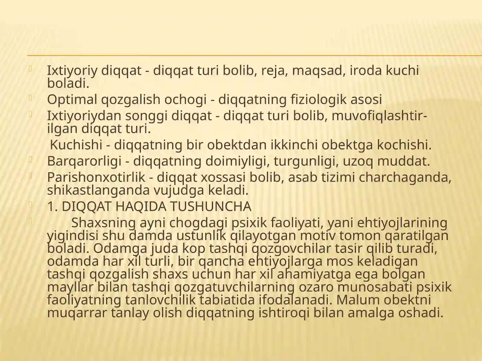 Diqqat va uning xususiyatlari 3
