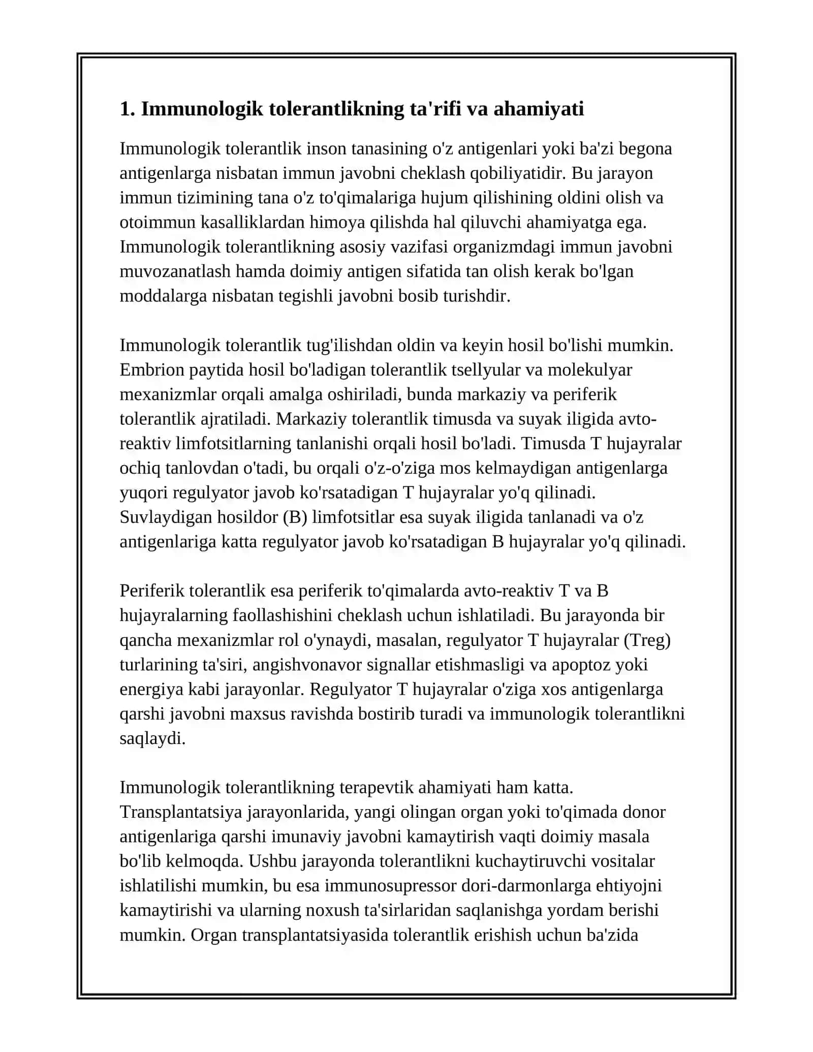 IMMUNOLOGIK TOLERANTLIK 3