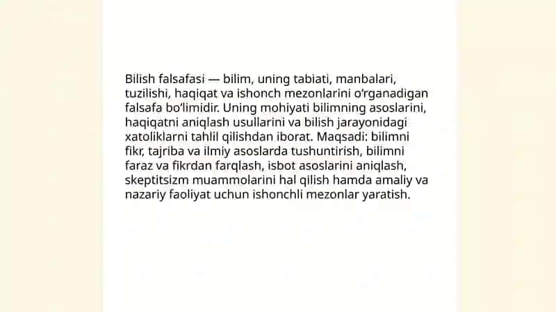 Bilish falsafasi haqida 3