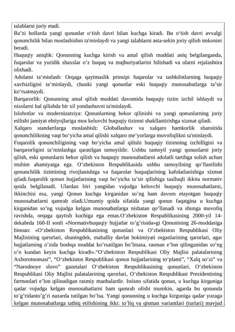 Fuqarolik qonunchigining vaqt bo'yicha amal qilishi 3