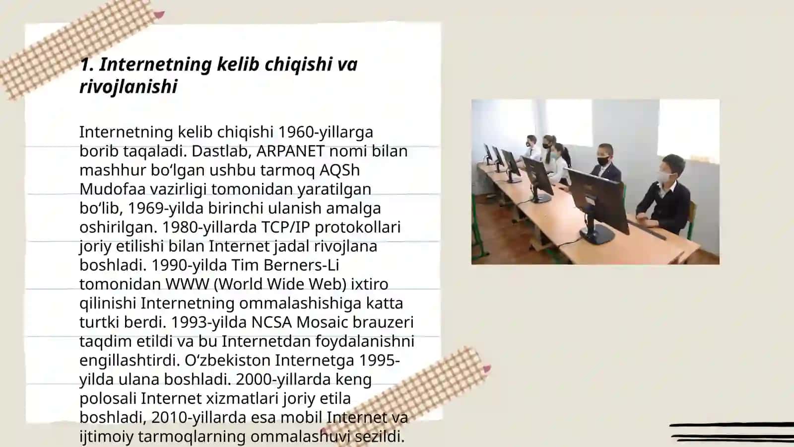 Internetning paydo boʼlishi,rivojlanishi,yutuqlari va kamchiliklari 3