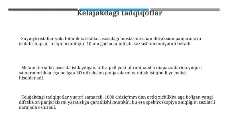 Difraksion panjaralar va ularning qòllanilishi 3