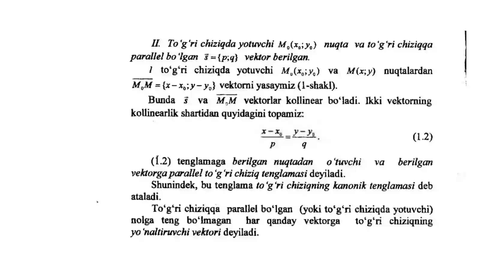 Tekislikdagi to'g'ri chiziq tenglamalari 3