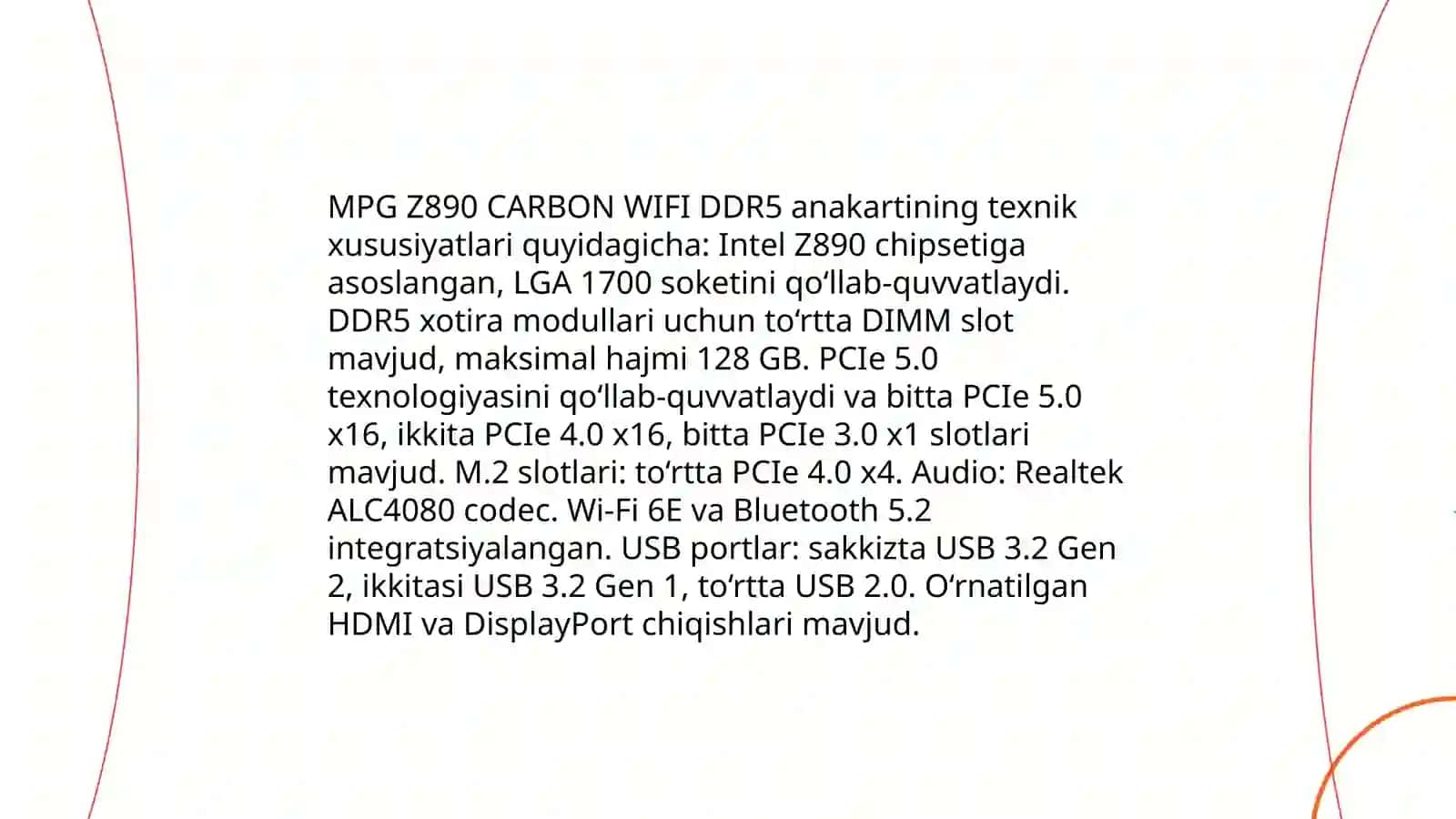 MPG Z890 CARBON WIFI DDR5 3