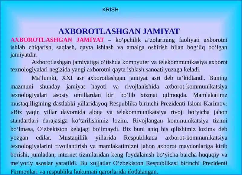Axborotlashgan Jamiyat 3