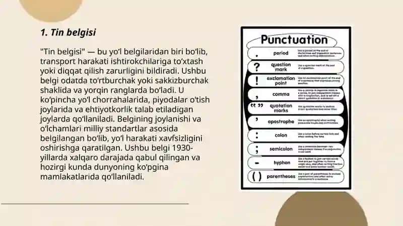 Punktuatsiya bo'limini o'qitish 3