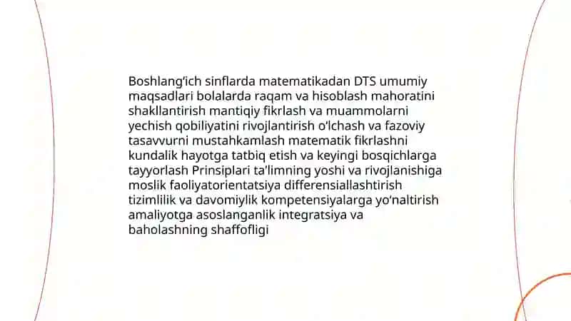 Boshlangʻich sinflarda matematikadan DTS tahlili 3