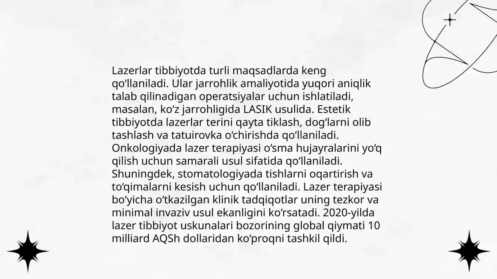 Lazerlarning qo'llanilishi 3