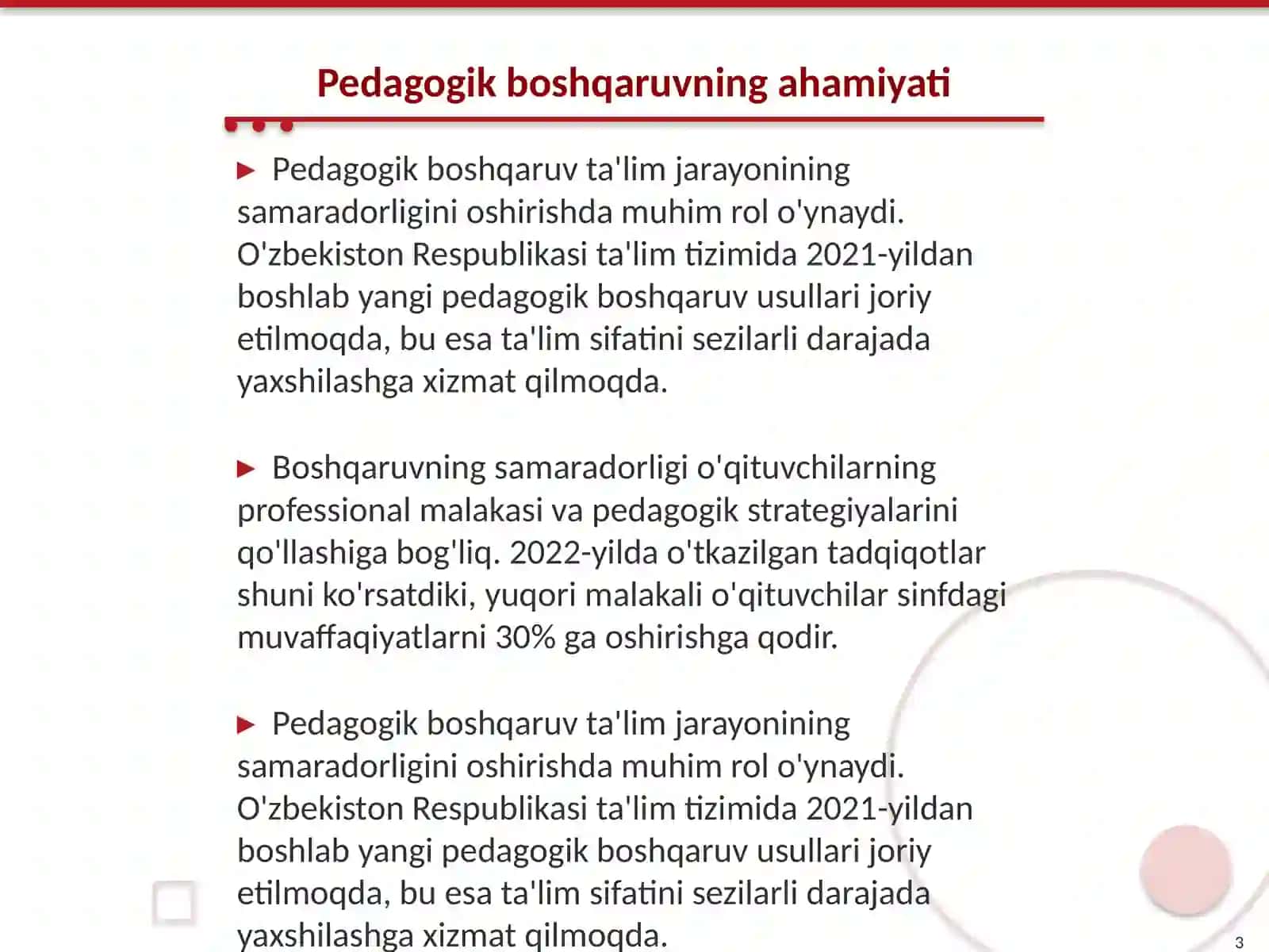 Pedagogik boshqaruvning ahamiyati 3