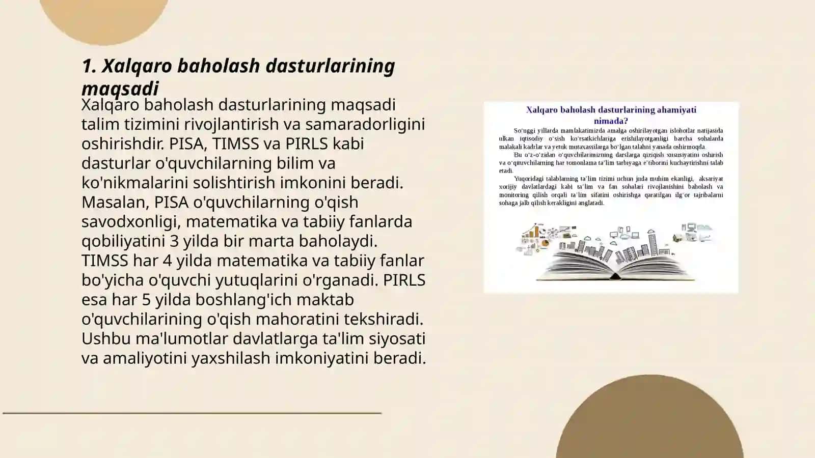 Xalqaro baholash dasturlarining maqsadi 3