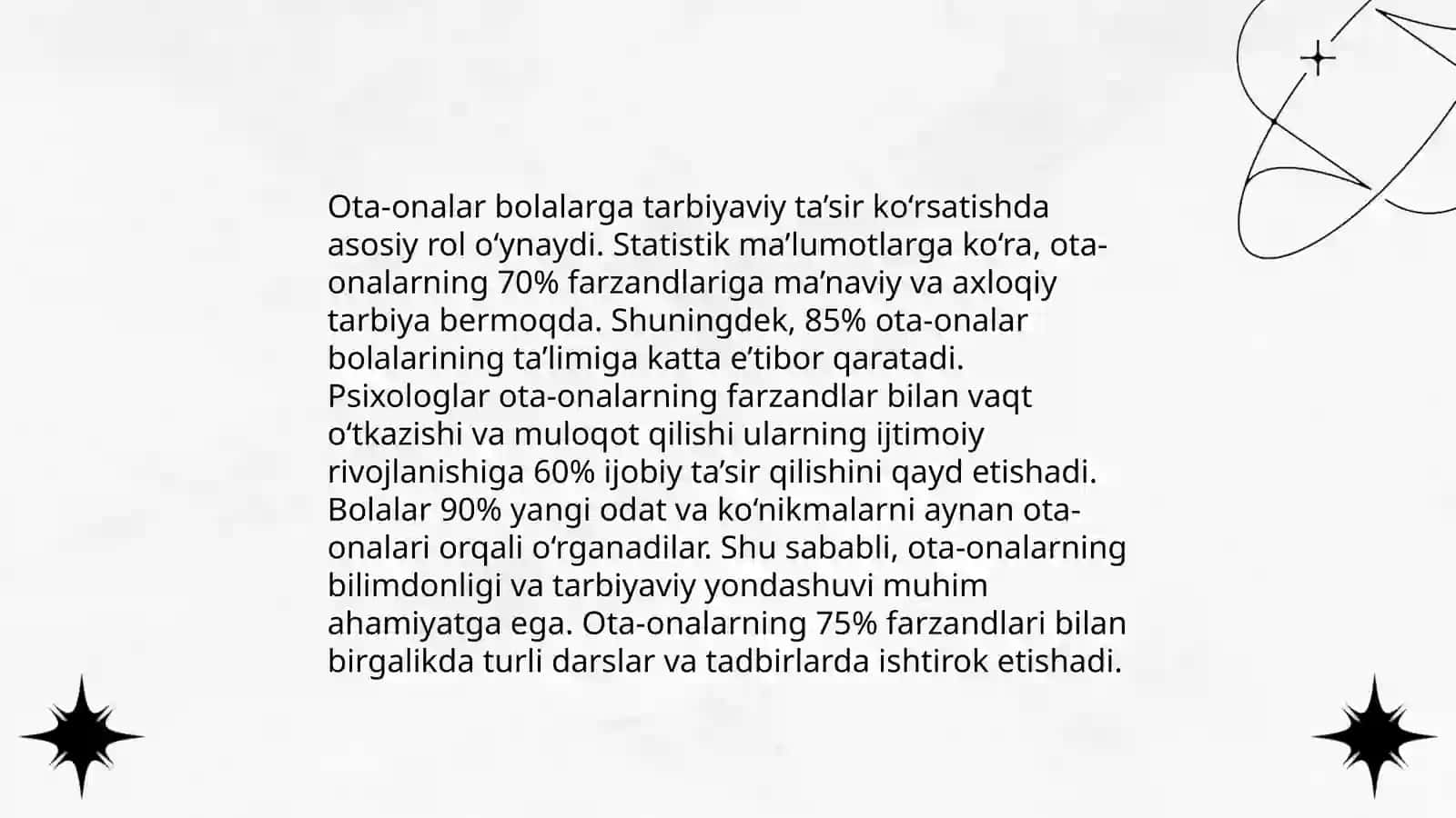Tendoshlar bilan rivojlanishda ota onalarning ro'li 3