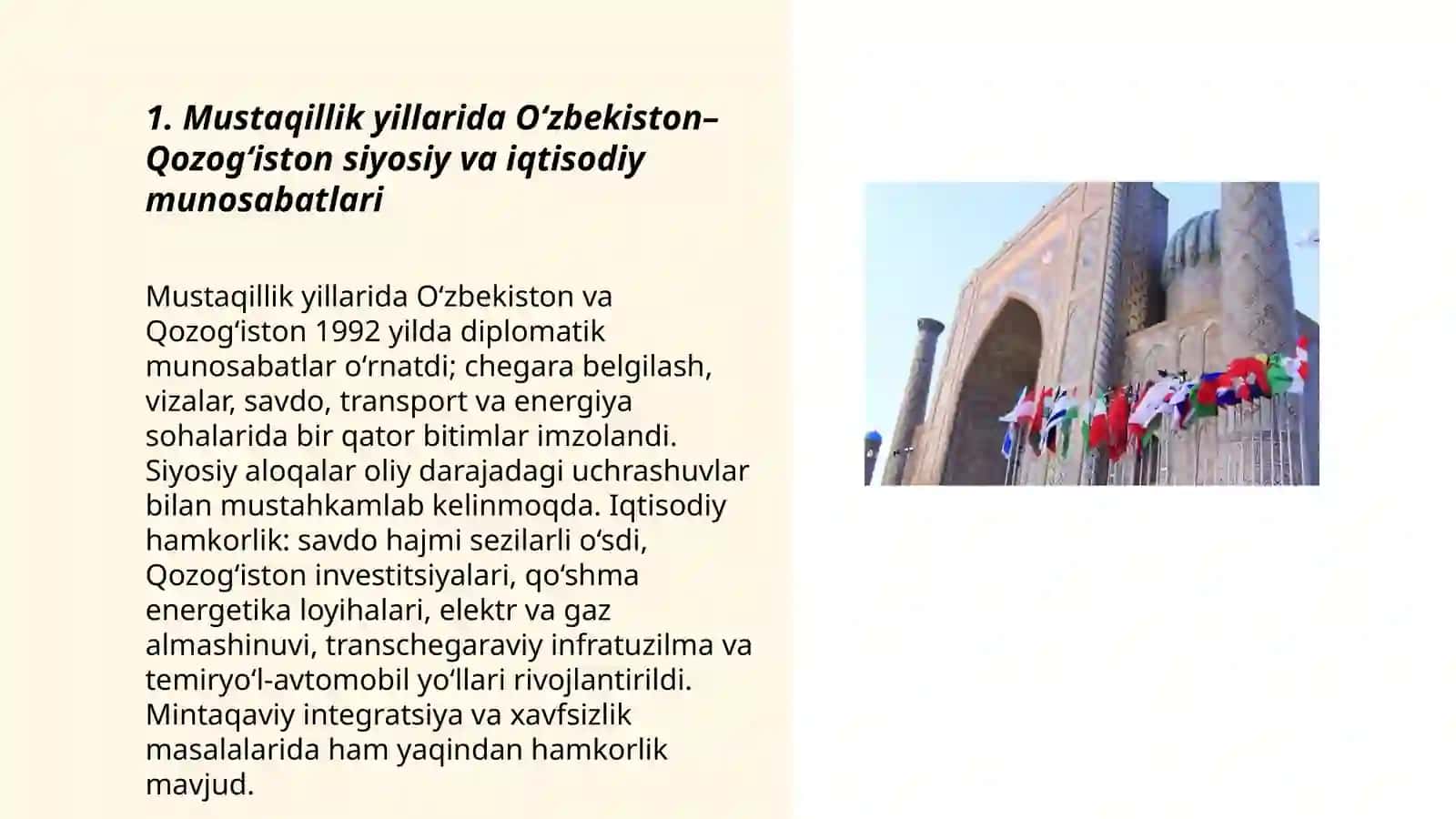 Oʻzbekiston Respublikasida mustaqillik yillarida markaziy Osiyodagi tashqi siyosat 3