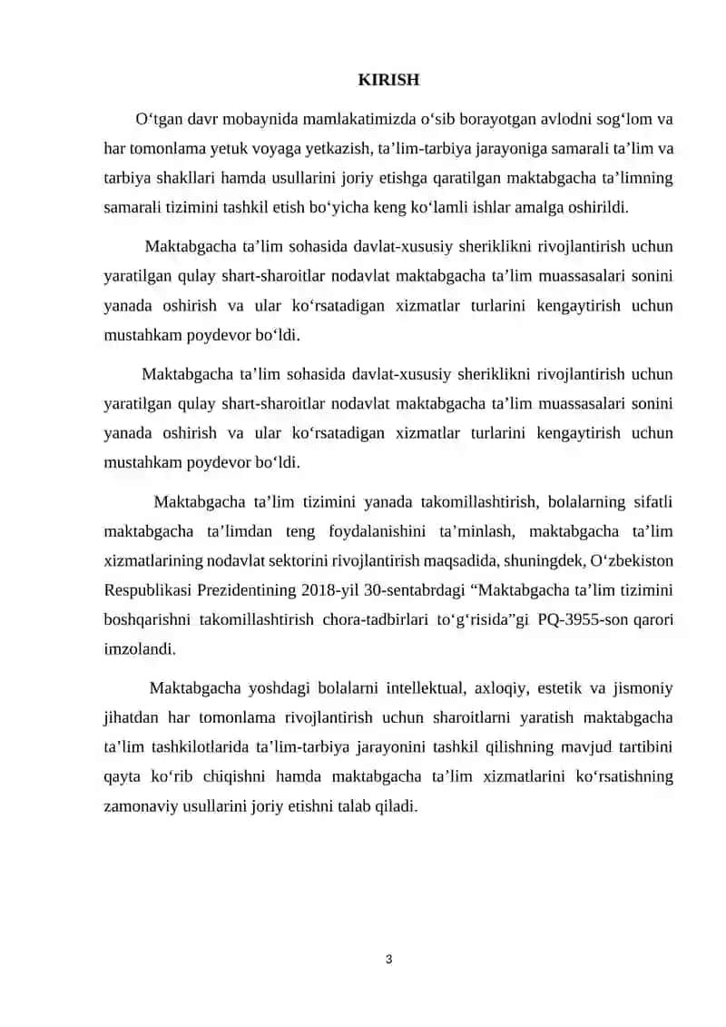 MAKTABGACHA VA BOSHLANG`ICH TA`LIMDA XORIJIY TIL (ingliz tili) TA`LIM YO`NALISHI 3