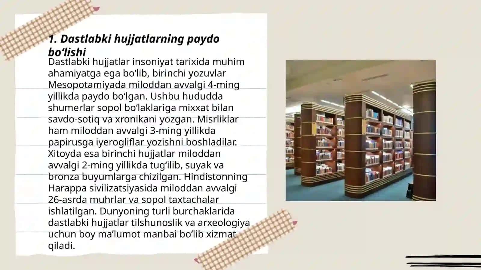 Dastlabki hujjatlarning paydo bo‘lishi 3