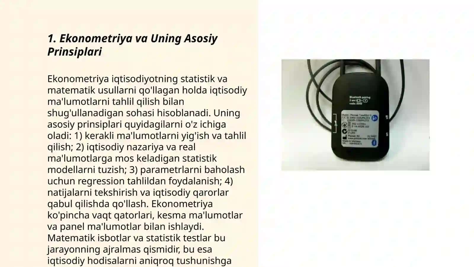 EKONOMETRIK MODELLARNI BAHOLASH 3