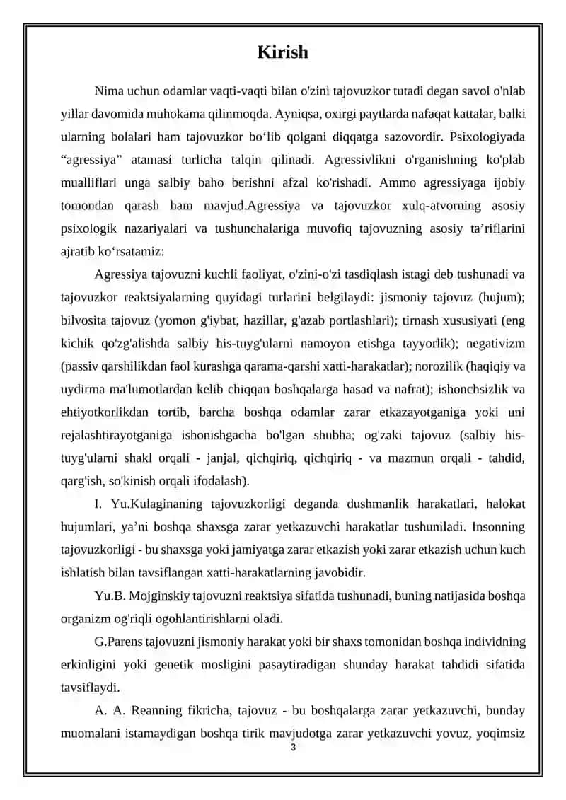 Agressivlik darajasi va uning turlari 3