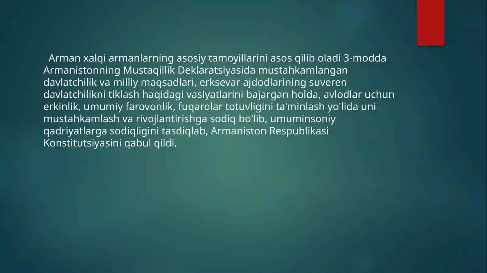 ARMANISTON KONSTITUTSIYASI 3