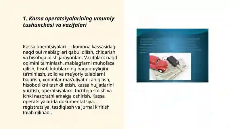 Kassa operatsiyalarini hisobga olish 3