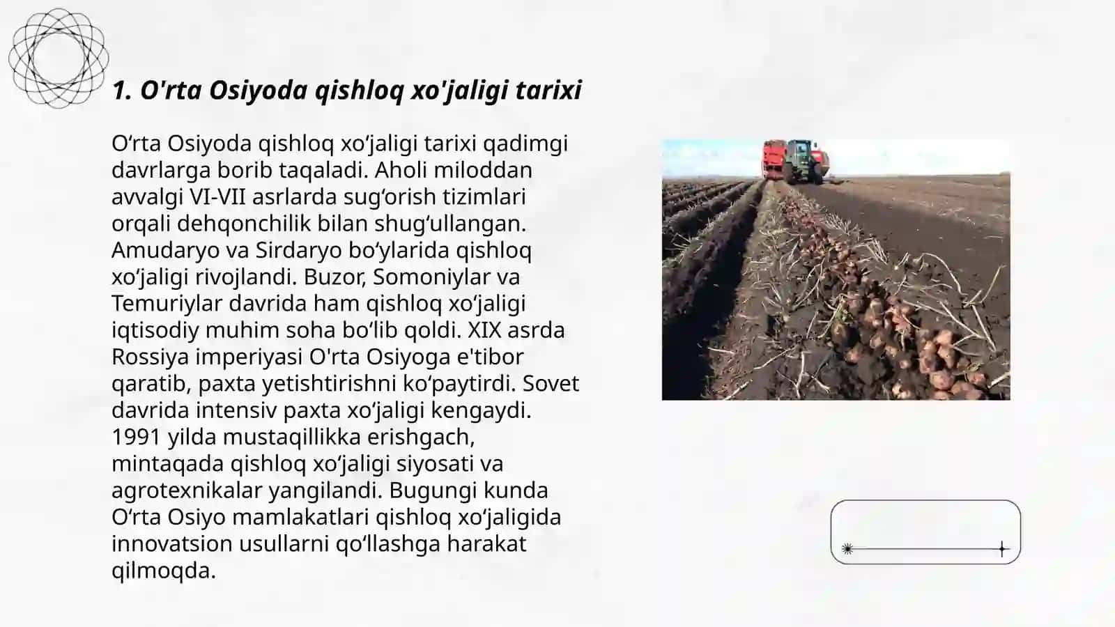 O’rta Osiyo davlatlarining dehqonchiligi 3