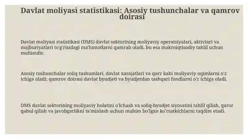 Davlat moliyasi statistikasi 3