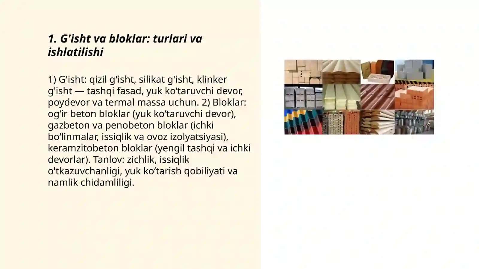 Qurilish materiallari mavzusi 3