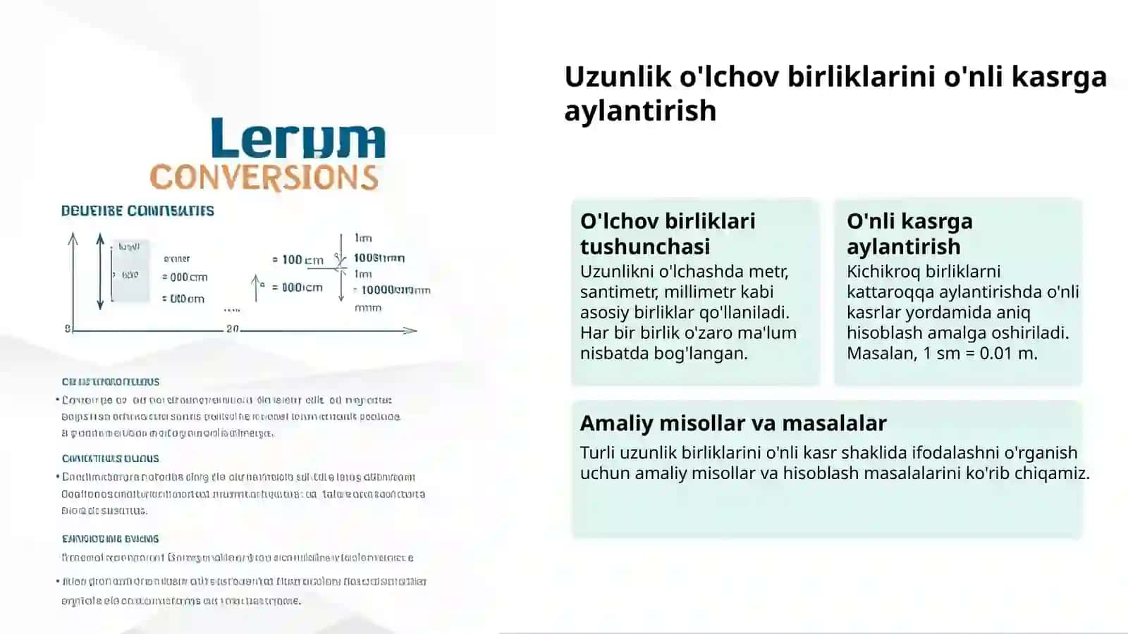 Uzunlikni o'nli ulushlar bilan ifodalash 3