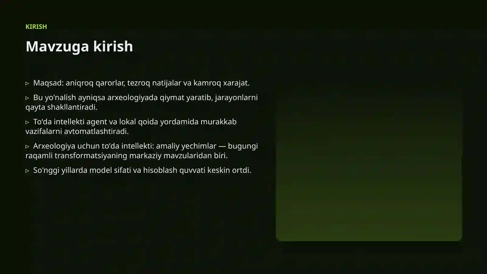 Arxeologiya uchun toʻda intellekti: amaliy yechimlar 3