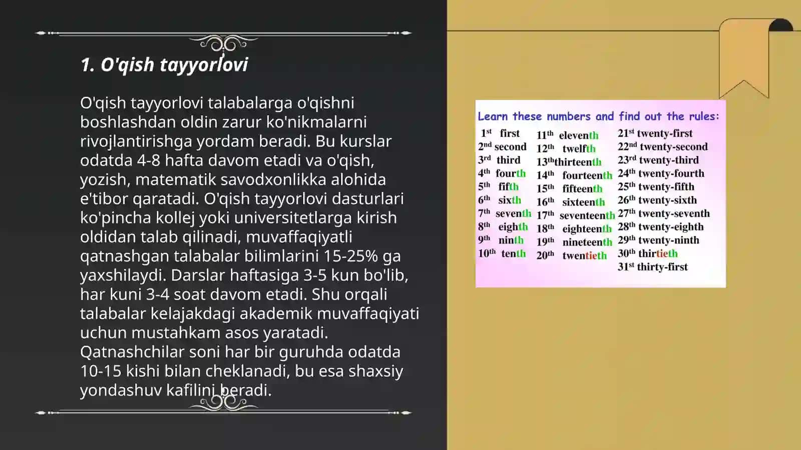 O'qish tayyorlovi 3