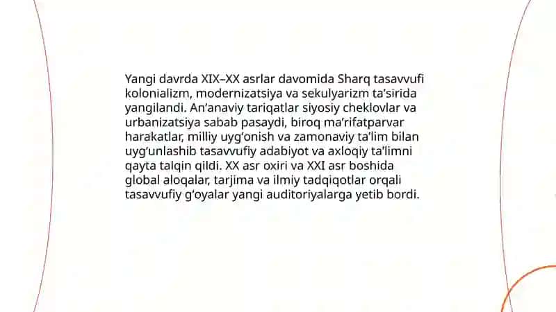 Yangi davr Sharq tasavvufi 3