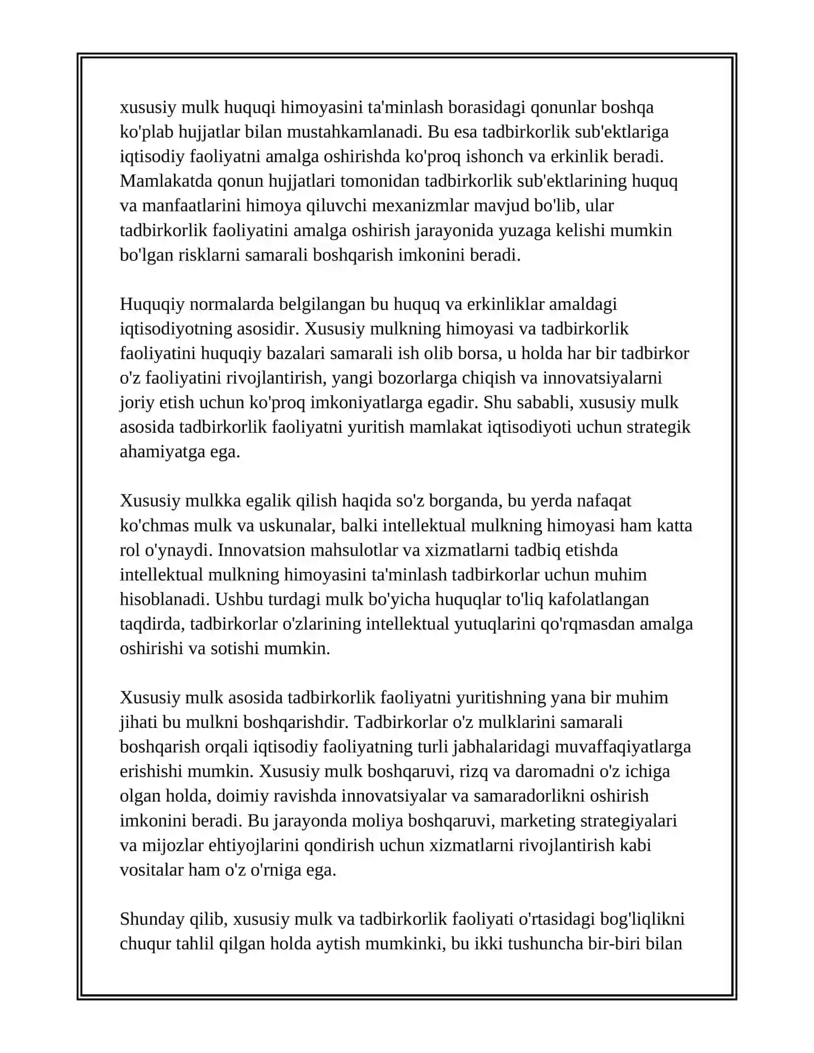 XUSUSIY MULK ASOSIDA TADBIRKORLIK FAOLIYATINI YURITISH 3