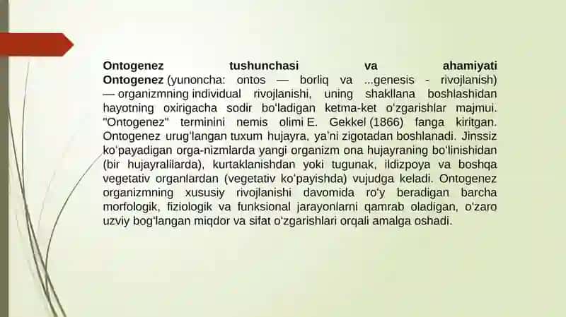 Ontogenez 3