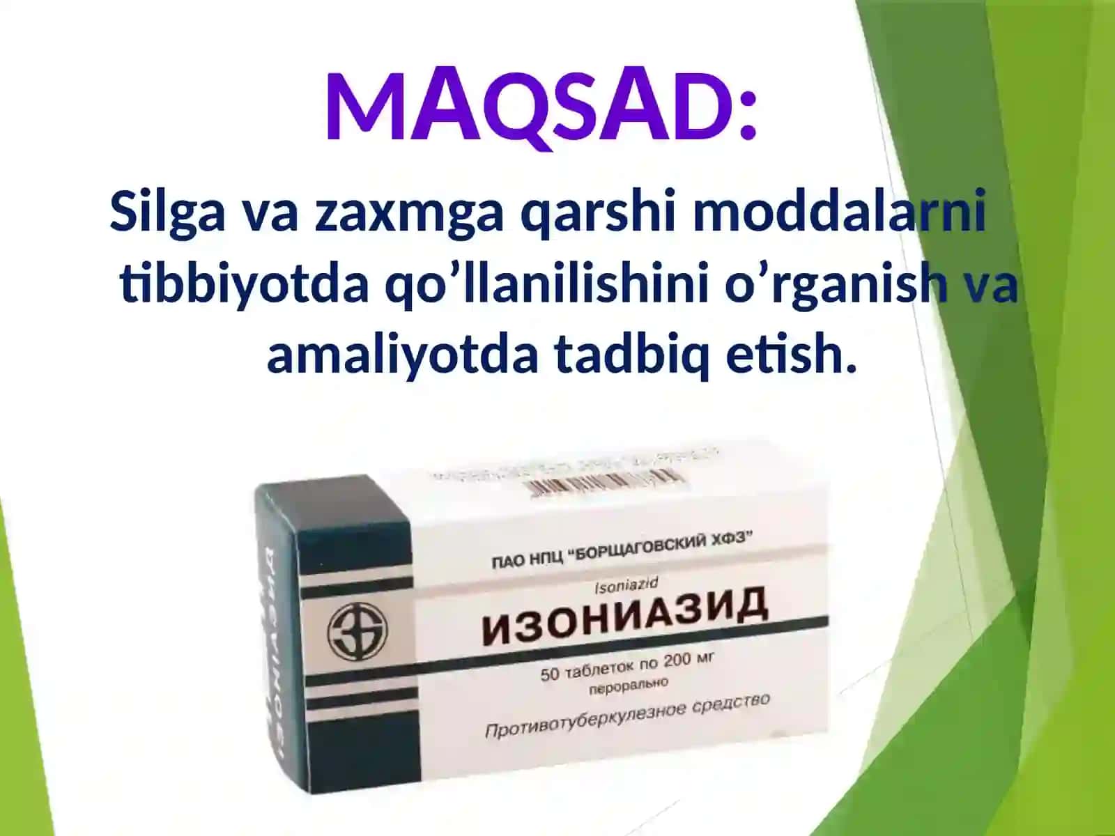 Zaxmga va Silga qarshi dori vositalar 3