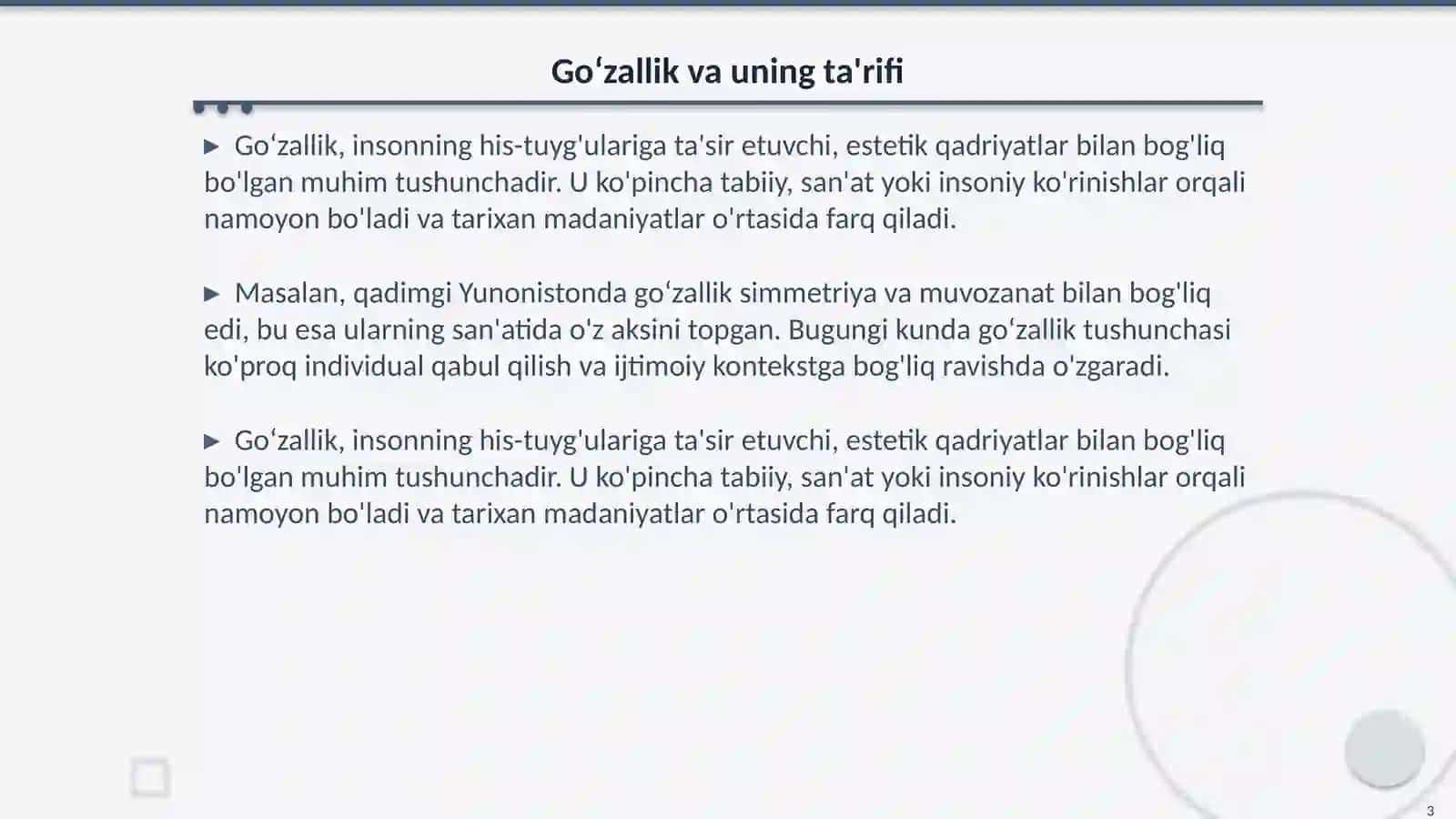 Goʻzallik estetikaning asosiy kategoriyasi 3