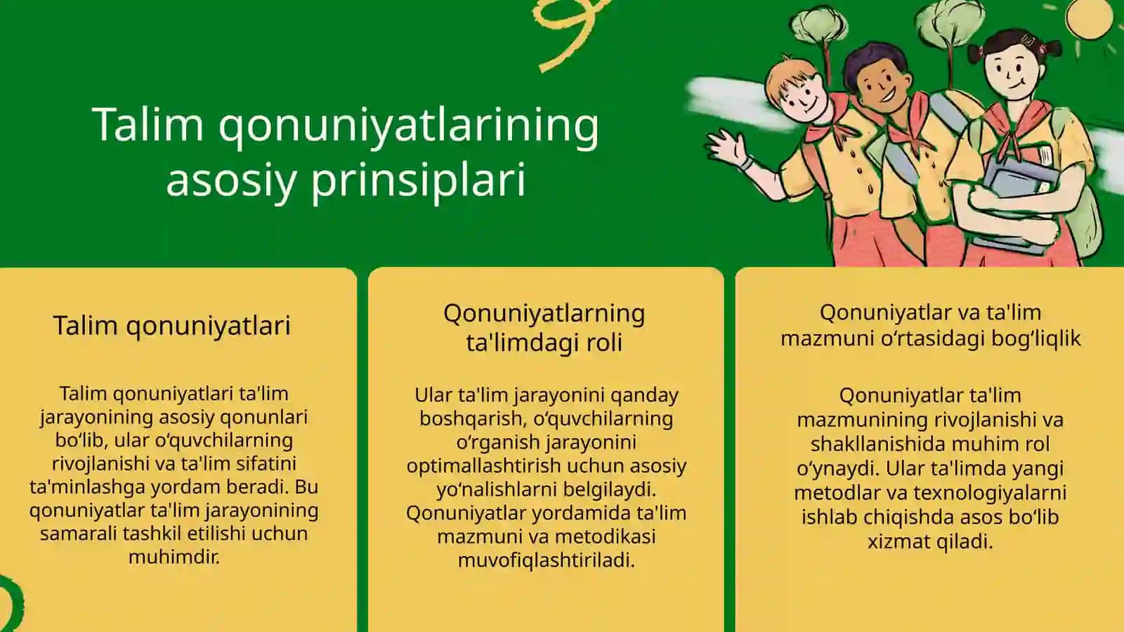 Talim qonuniyatlari.Ta'lim mazmuni 3