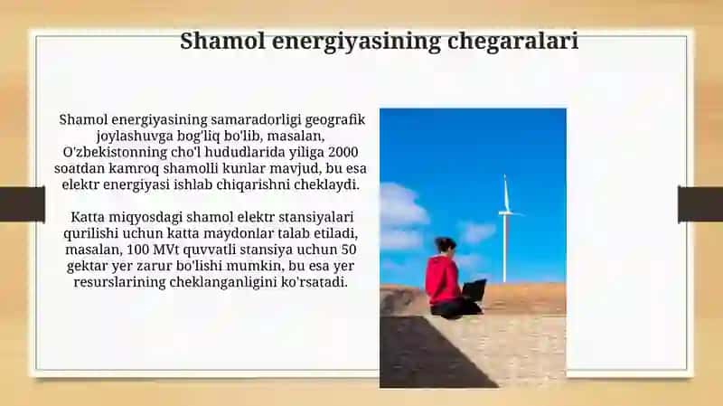 Shamol energiyasining imkonyatlari va cheklovlari 3