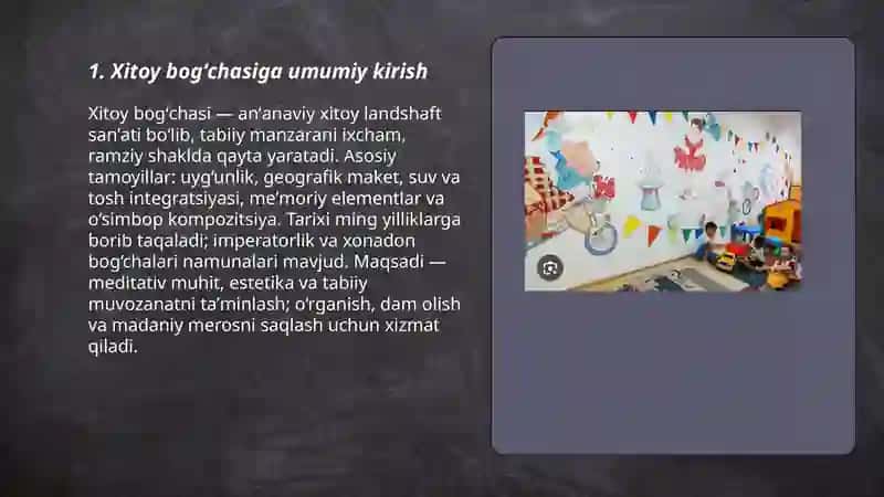 Xitoy bogʻchasi haqida malumot slaydlar 3