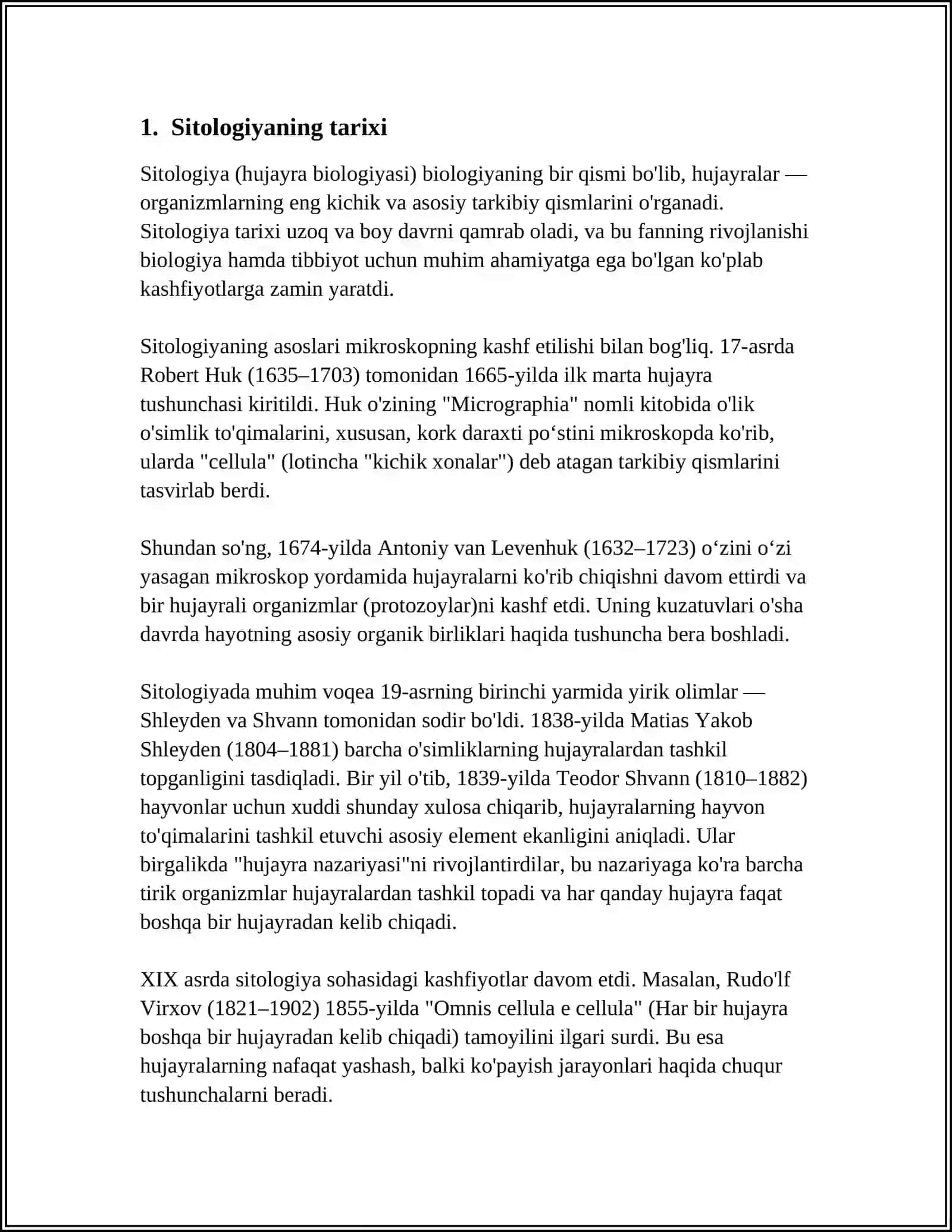 Sitologiya Mustaqil Ish 3