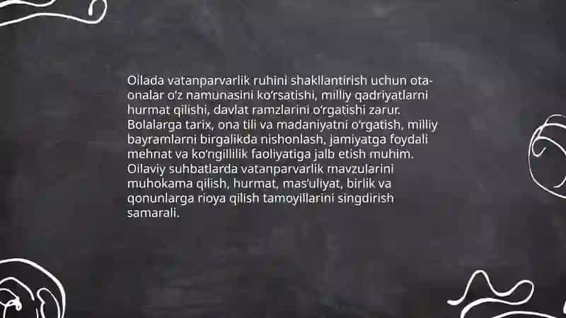 Vatan taraqqiyotiga men ham ma'sulman:Oila jamiyatning asosiy bo‘g‘ini 3