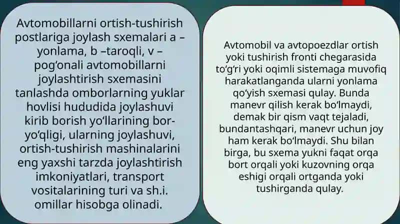 Ortish-tushirish punktlari va ular o‘tkazuvchanlik qobiliyati 3
