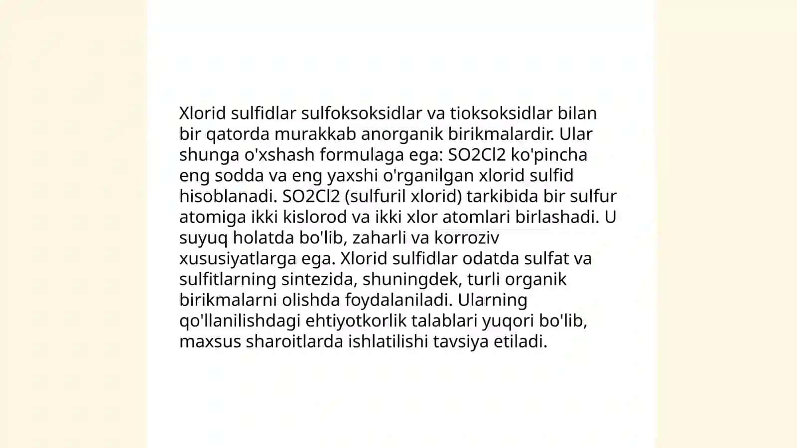 Xlorid sulfidlar va sulfoksoksidlar 3